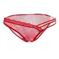 thumbnail image 2 of Calzoncillos De Mujer De Cintura Baja De Malla Transparente De Encaje Floral Bragas Invisibles Ropa Interior De rojo Soledad ropa interior de las mujeres, 2 of 8