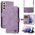 thumbnail image 1 of SaniMore Case for Samsung Galaxy S23 Plus 6.6" 2023, Wrist/Crossbody Strap,Retro PU Leather Anti-scratch Card Slots Cash Pocket Kickstand Shockproof Anti-drop Wallet Business Cover, Purple, 1 of 11