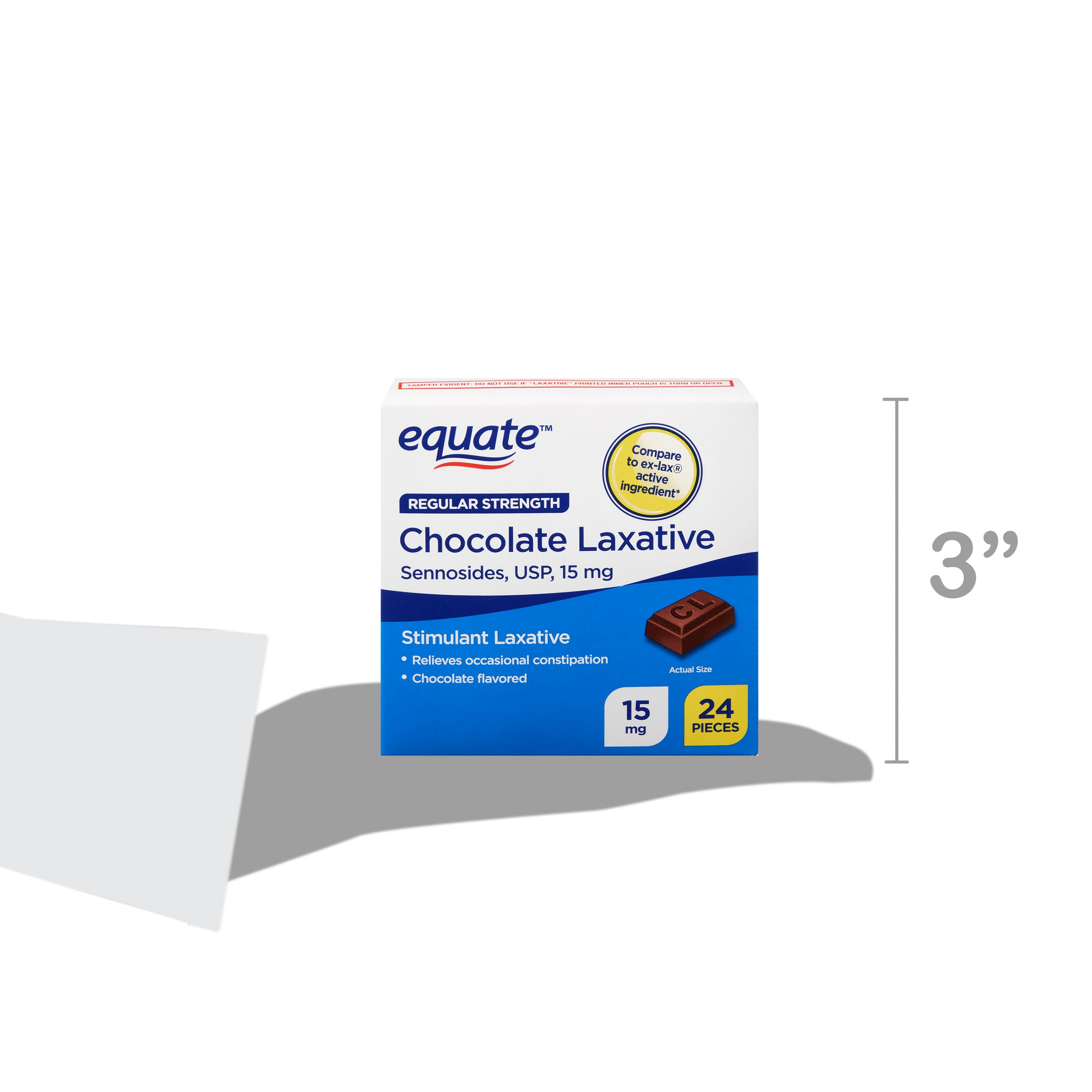 Equate Regular Strength Chocolate Laxative, 24 Pieces