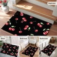 thumbnail image 6 of 2x3 Door Mat Rug, Cherry Rustic Non-Skid Rubber Backing Large Rectangle Rugs - Living Room Bedroom Home Office, Spring Summer Tropic Fruit Black Indoor Floor Mat Carpets Washable Rug, 6 of 9