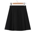 thumbnail image 5 of Mrat Elastic Waist Pleated Skirt Fashion Women Pleated A-Line Skirt Solid High Waist Short Skirt Floral Midi Skirts S-109 Black XXL, 5 of 9