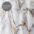 thumbnail image 3 of Juegos de baño de mármol con cortina de ducha, cortina de ducha de baño blanca dorada gris abstracta, cortina de ducha de mármol moderna, decoración de baño azul blanco gris, 3 of 5