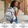 thumbnail image 4 of Chririnla Blue Floral Print Ventilated Padded Soft Shoulder Bookbags with Adjustable Strap Multi-Pocket School Bags, Waterproof 17 Inch Kids Backpack for Sports Elementary, 4 of 10