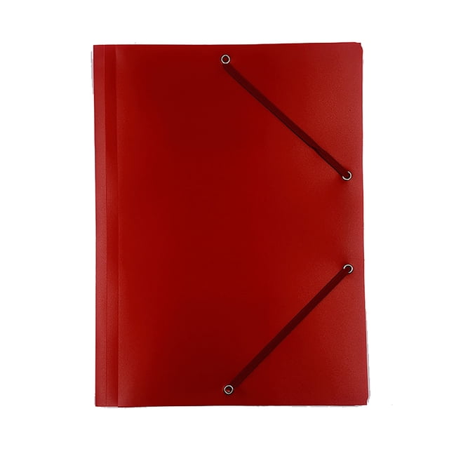 ZTTD A4 Corner Elastic Folder for 150 Sheets, 3 Flaps, Elasticated Folder with Modern VON Print, Lightweight Folder for Office and Home, Pack of 1 (Type2-Red)
