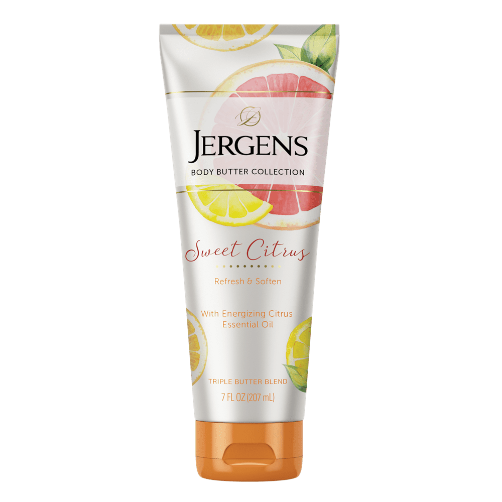 Jergens Sweet Citrus Body Butter Moisturizer, 7 Ounce Lotion, with