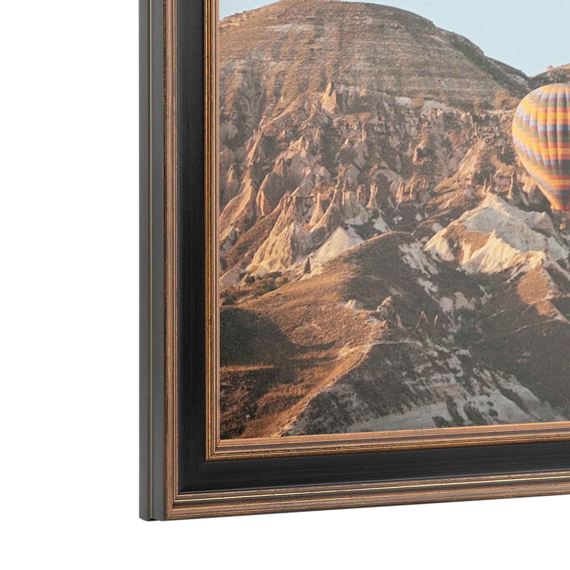 ArtToFrames 18" x 24" Gold with Burgundy Panel Picture Frame, 18x24 inch Gold Wood Poster Frame (WOM-4758)