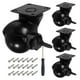 thumbnail image 1 of Ruedas de bola Uxcell, ruedas de muebles giratorias con freno/Placa superior giratoria/Montaje de tornillo/destornillador de 1.5 pulgadas negro, 1 of 7