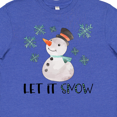 thumbnail image 4 of Inktastic Let It Snow Cute Snowman in Hat and Scarf Youth T-Shirt, 4 of 5