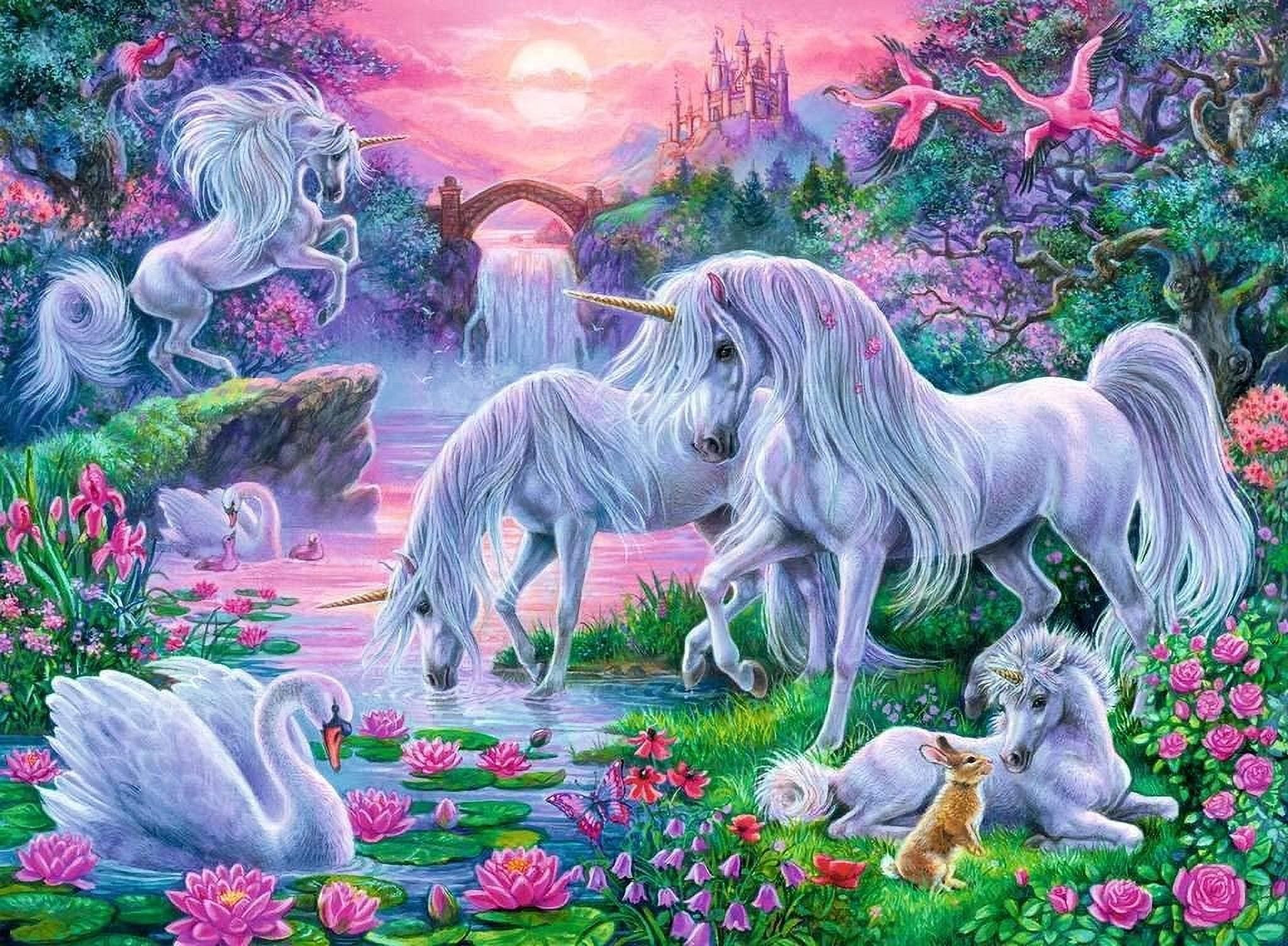 Rompecabezas Ravensburger Unicorns in the Sunset Glow, 150 piezas ...