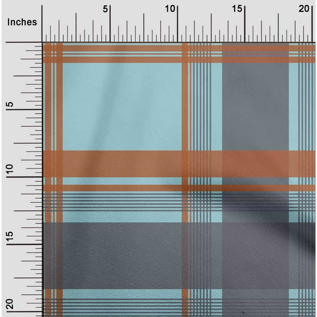 oneOone Organic Cotton Voile Fabric Madras Check Printed Fabric 1 Yard 42 Inch Wide