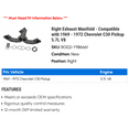 thumbnail image 2 of Right Exhaust Manifold - Compatible with 1969 - 1972 Chevy C30 Pickup 5.7L V8 1970 1971, 2 of 2