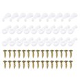 thumbnail image 1 of Clips de retención de vidrio Uxcell, paquete de 30 clips para gabinete, clips para soporte de espejo para fijar puertas de gabinete de vidrio de 4mm, 1 of 6