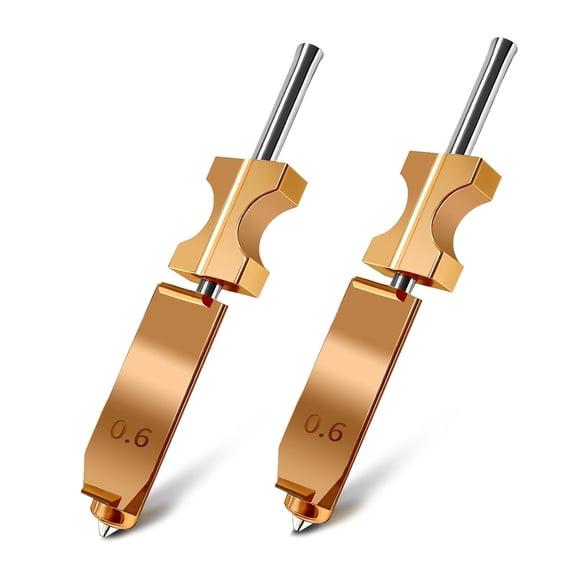 CATPAN 2Pcs 0.6mm AD5X Integrated Hotend Nozzle for Flashforge Adventurer 5X, All Metal Quick Detachable Nozzle 32mm/s High Flow for Flashforge AD5X Parts