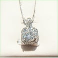 thumbnail image 3 of 9mm Round Cut Lab Created Diamond Halo Pendant Necklace 14K White Gold Plated Silvre 18" Free Chain, 3 of 4