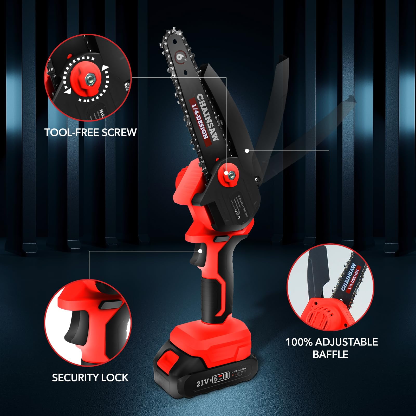 YesRight Mini Chainsaw Cordless Portable 6 Inch Handheld Chain Saw with Security Lock Small Electric Chainsaw with 2 Rechargeable Batteries for Wood Cutting Tree Trimming Gardening Camping