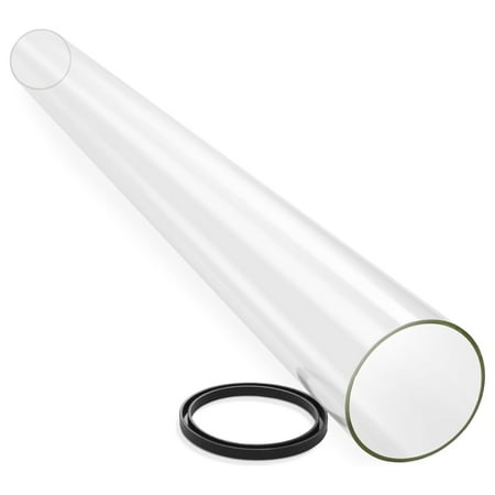 49.5" Tall Quartz Glass Tube Replacement with Rubber Ring for 4-Sided Style Outdoor Patio Heaters