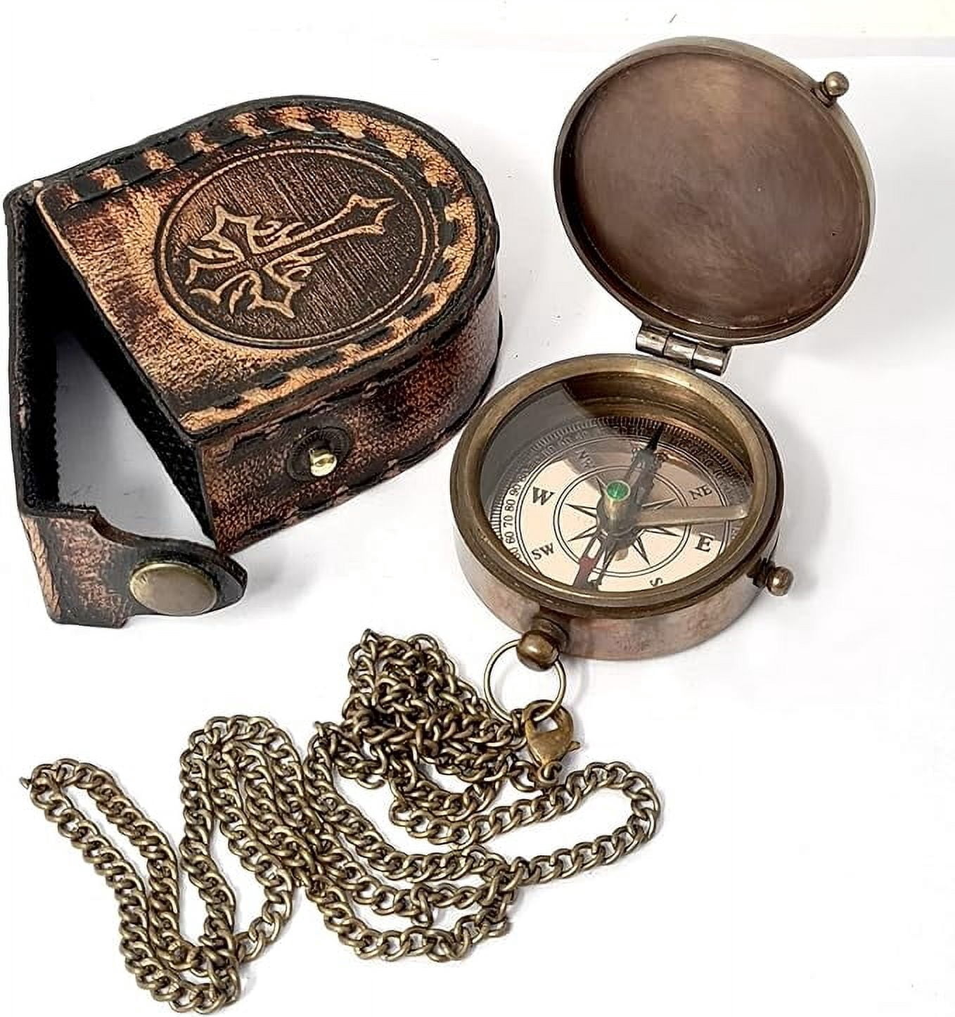 Maritime Treasures Instruments Brass Compass Engraved Gift for Son, Grandson, Daughter, Baptism, Confirmation Communion Godson Church Graduation Day Psalm 32:8