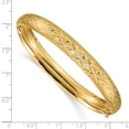 thumbnail image 3 of 14k Yellow Gold Bracelet Bangle Women's 8.75 mm 7 in 5/16 Diamond-cut Fancy Hinged, 3 of 4