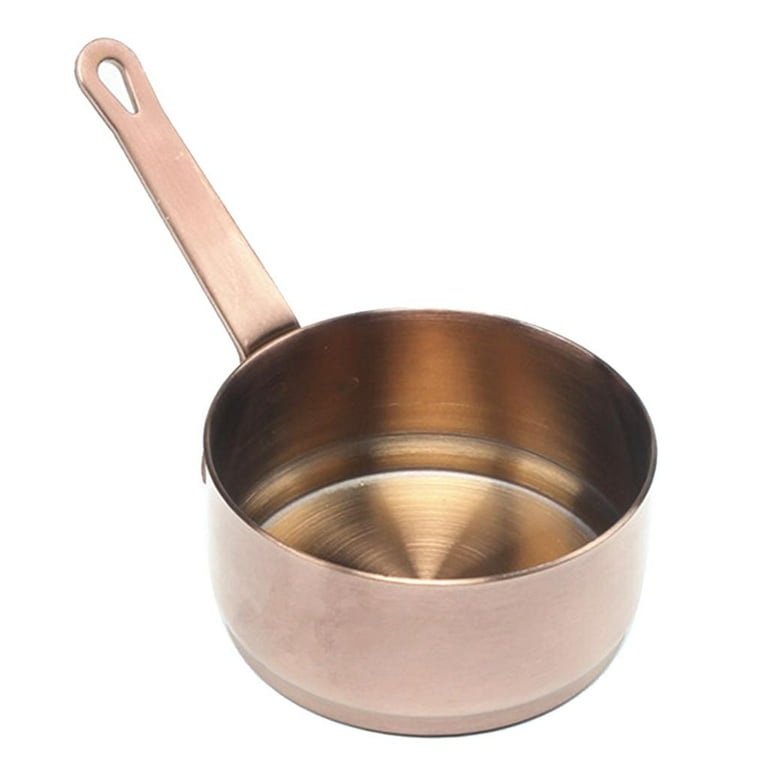 Small saucepan Ø 10 cm stainless steel with gold plated handle