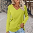 thumbnail image 2 of Essentials Women's Regular-Fit Fashion Casual V-neck Long Sleeve T-Shirts Solid Color Basic Tops Tees Blouses, 2 of 5