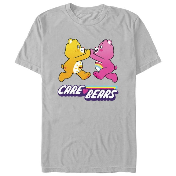 Men's Care Bears Excited Bears  Graphic Tee Silver 2X Large