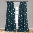 thumbnail image 4 of Ambesonne Christmas Emoji Curtains, Xmas Winter Art, Pair of 28"x84", Dark Teal Pale Seafoam, 4 of 5