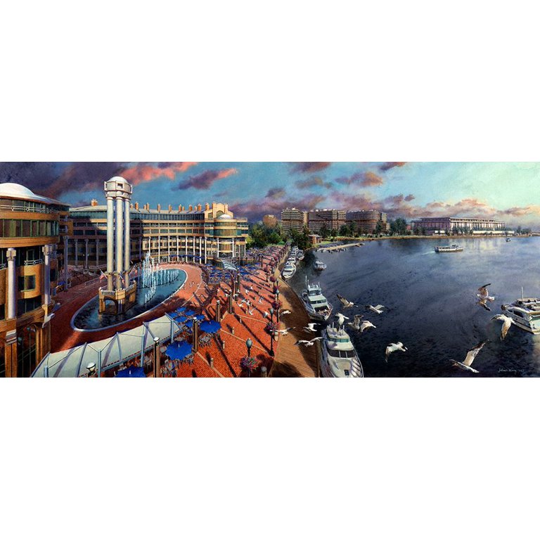 Wang, John Z. 14x8 White Modern Wood Framed Museum Art Print