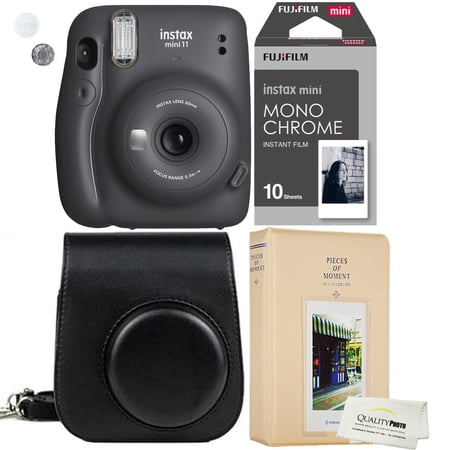 UPC: 0759687441254 | Fujifilm Instax Mini 11 Charcoal Grey Instant Camera Plus Original Fuji Case  Photo Album and Fujifilm Character 10 Films (Monochrome)