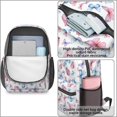 thumbnail image 3 of White Background Butterfly Pattern 17" Waterproof Oxford School Backpacks for Teens, S-Shape Padded Straps, for School, Travel, Hiking, Camping, 3 of 3