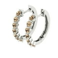 thumbnail image 2 of 0.84 ct Lever-Back Hoop Earrings for Women | 2.5mm Round Cut Yellow Moissanite | 18K White Gold, 2 of 5