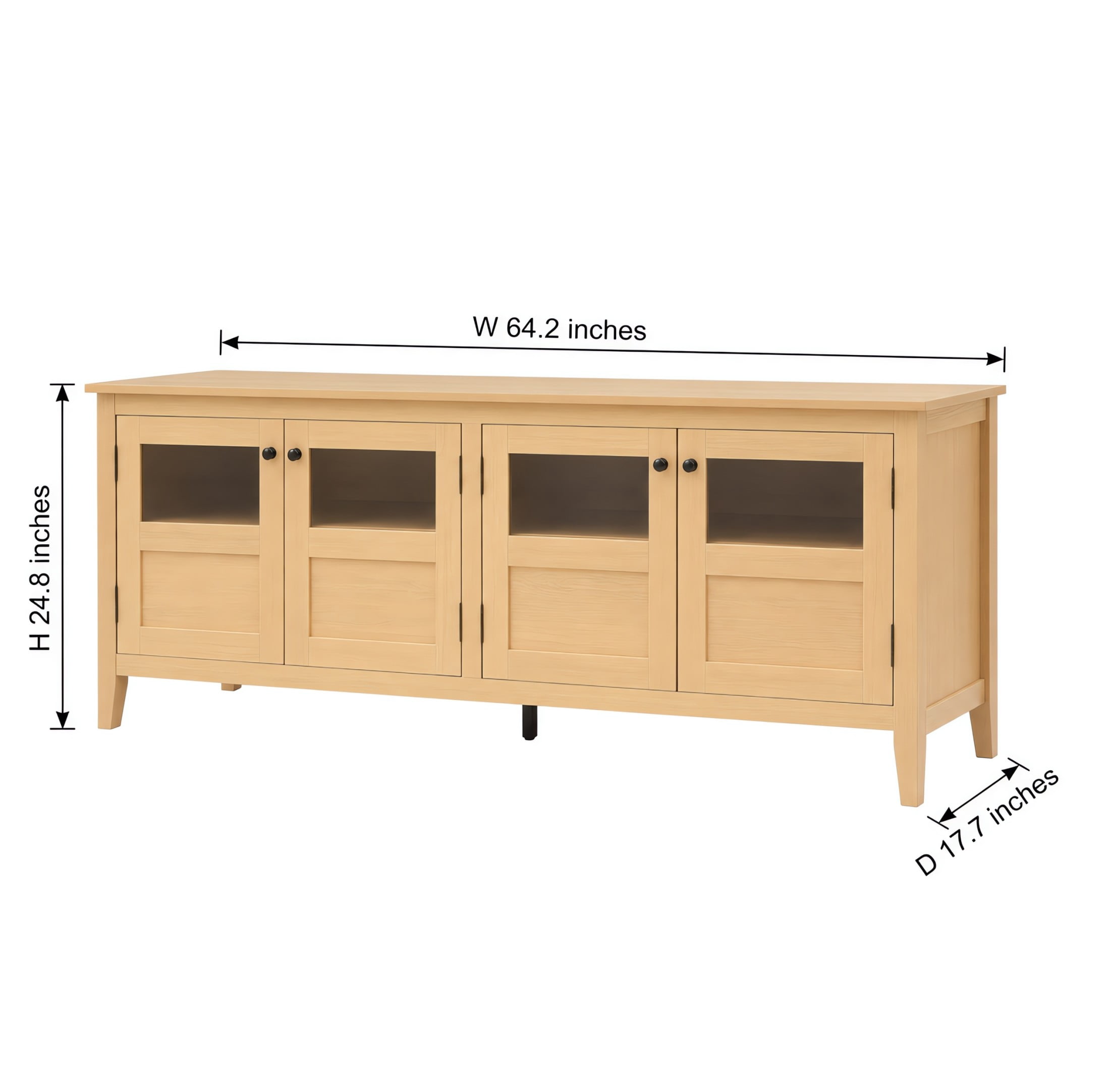 Christopher Knight Home Modern Sideboard Cabinet, Media Console with Acrylic Panel Doors, Light Oak