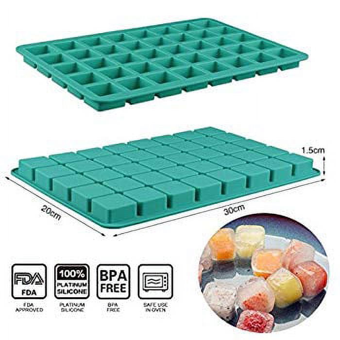 Happy Date 40-Cavity Square Caramel Candy Silicone Molds,Chocolate Truffles  Mold,Whiskey Ice Cube Tray,Grid Fondant Mould,Hard Candy Mold Pralines