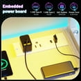 thumbnail image 5 of L Shaped Gaming Desk with LED Lights & Outlets,55" Computer Desk with Shelves & Storage Hutch,Reversible Corner Gaming Table with Printer Space & Monitor Stand for Game Room,Home Office,White, 5 of 17