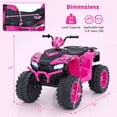 thumbnail image 3 of Gymax Kids Ride-On ATV 24V Battery Powered Electric Vehicle w/ Wireless Connection Music Radio Pink, 3 of 9