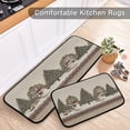 thumbnail image 5 of 2-Piece Kitchen Rugs Set Non-Slip Mats Carpet Floor for Kitchen, Bathroom (19.7"x27.6" & 19.7"x47.2") Snowmen and Deer in The Forest, 5 of 7