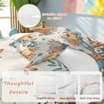 thumbnail image 2 of Harvest Pumpkin 4 Piece Duvet Cover Set California King Size Thanksgiving Fall Orange Blue Leaves Linen Texture Soft Bedding Set Comforter Cover, 1 Duvet Cover 1 Flat Sheets and 2 Pillowcases, 2 of 9