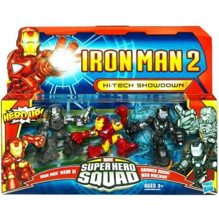 Iron Man 2 Super Hero Squad Hi-Tech Showdown (Mark VI, Hammer Drone, War Machine) Action Figure Multi-Pack