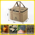 thumbnail image 2 of 42L Camping Kitchen Organizer Bag, Waterproof Storage Bag with Adjustable Strap, Utility Tote Bag for Outdoor Travel, Khaki, 2 of 8