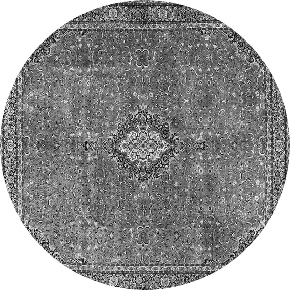 Ahgly Company Indoor Round Persian Gray Traditional Area Rugs, 3' Round