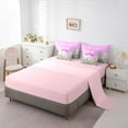 thumbnail image 5 of Castle Fairy Girls Female Bling Glitter Bow Knot Bedding Comforter Set 7pcs,Dreamy Princess Ribbon Bow Queen Bedding Sets Super Cozy,Marbling Watercolor Queen Sheet Sets,Microfiber Bedroom Decor, 5 of 8