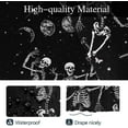 thumbnail image 4 of Funny Skull Shower Curtain Skeleton Goth Gothic Spooky Witchy Witch Black and White Halloween Moon Moonlit Phase Starry Night 60 x 72 Inch Polyester Fabric Waterproof 12 Pack Hooks, 4 of 7