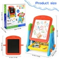 thumbnail image 2 of Huge Wave Art Easel for Toddlers, Double Sided Magnetic Chalkboard and Whiteboard, Christmas Birthday Gift for Kids Age 2-8 (Blue), 2 of 7