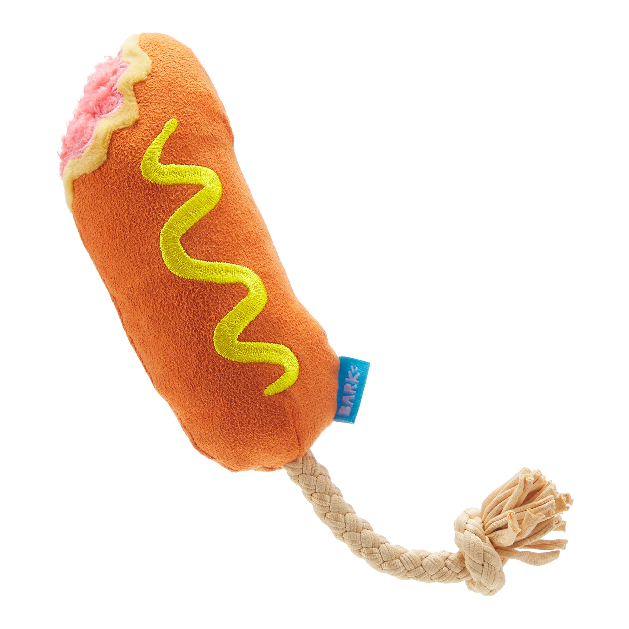 BARK Corn Dog Tug - Yankee Doodle Dog Toy, great for Tug-O-War, XS-M dogs