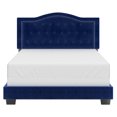 thumbnail image 3 of Modern Velvet Upholstered 60" Queen Bed in Blue, 3 of 7