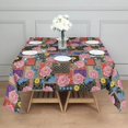 thumbnail image 3 of Pioneer Flower Floral Print Pattern Square Tablecloth, Waterproof Wipeable Spillproof Washable Table Cover for Home Kitchen Party Decor, 60"x60", 3 of 6
