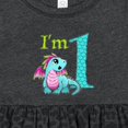 thumbnail image 4 of Inktastic Blue and Pink Baby Dragon First Birthday Girls Baby Dress, 4 of 5