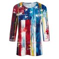 thumbnail image 5 of GERsome 4th of July T Shirts for Women 3/4 Sleeve Patriotic Pullover Tops Casual American Flag Shirts Crewneck Loose-Fit Blouses S-5XL, 5 of 5