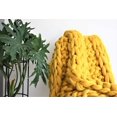 thumbnail image 2 of Chunky Knit Wool Merino Blanket , Boho Bedroom Home Decor, 2 of 4