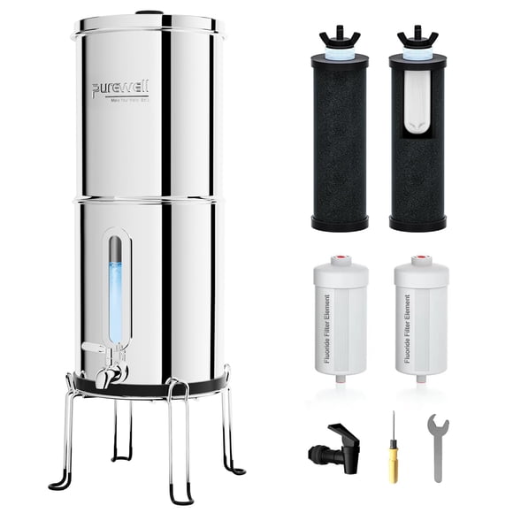 Sistema de filtro de agua Purewell PW-KS-CF de 8 etapas con 4 filtros