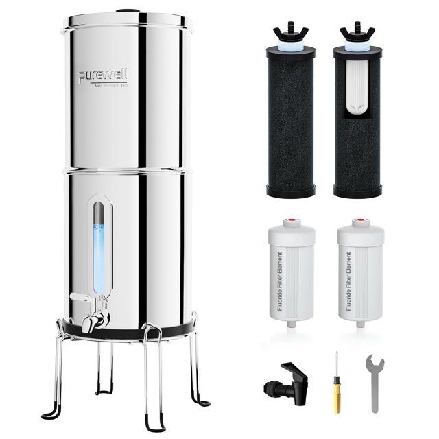 Sistema de filtro de agua Purewell PW-KS-CF de 8 etapas con 4 filtros